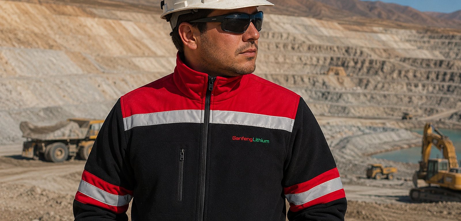 Operario con uniforme Big North en una explotación minera a cielo abierto